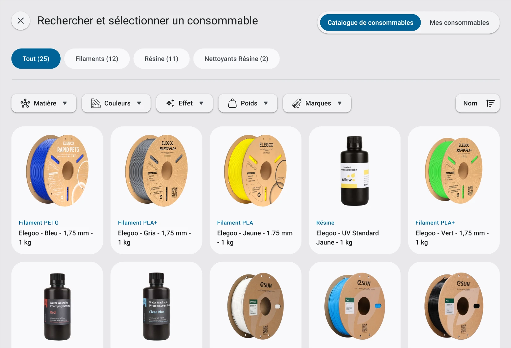 Illustration d'ajoutez vos consommables : catalogue de produits ou création sur mesure