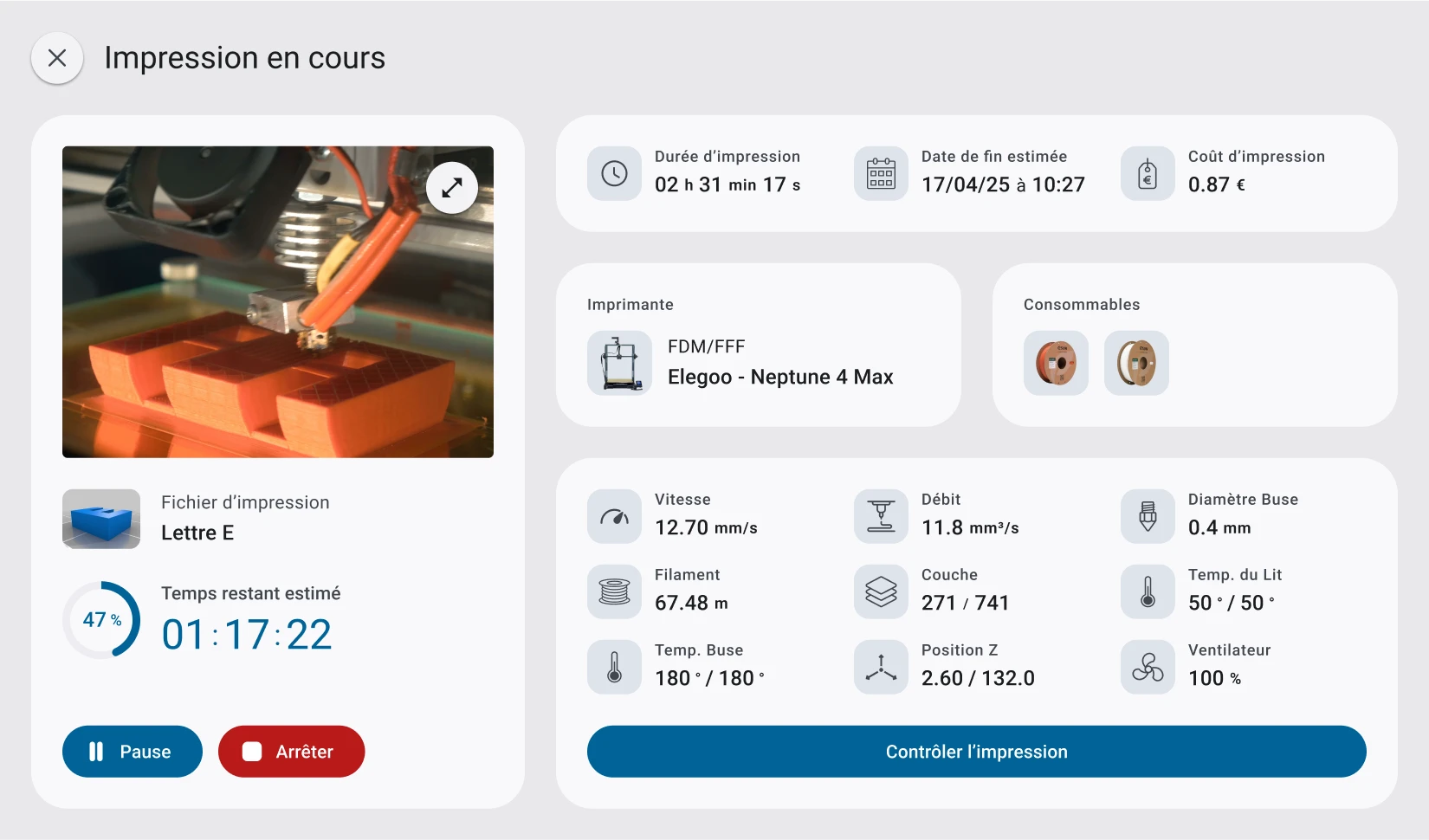 Illustration de plongez dans les détails : Une vue spécifique pour chaque état d'impression
